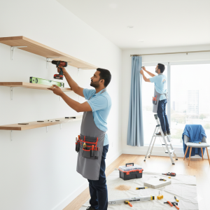 Wall Shelf & Curtain Rod Installation